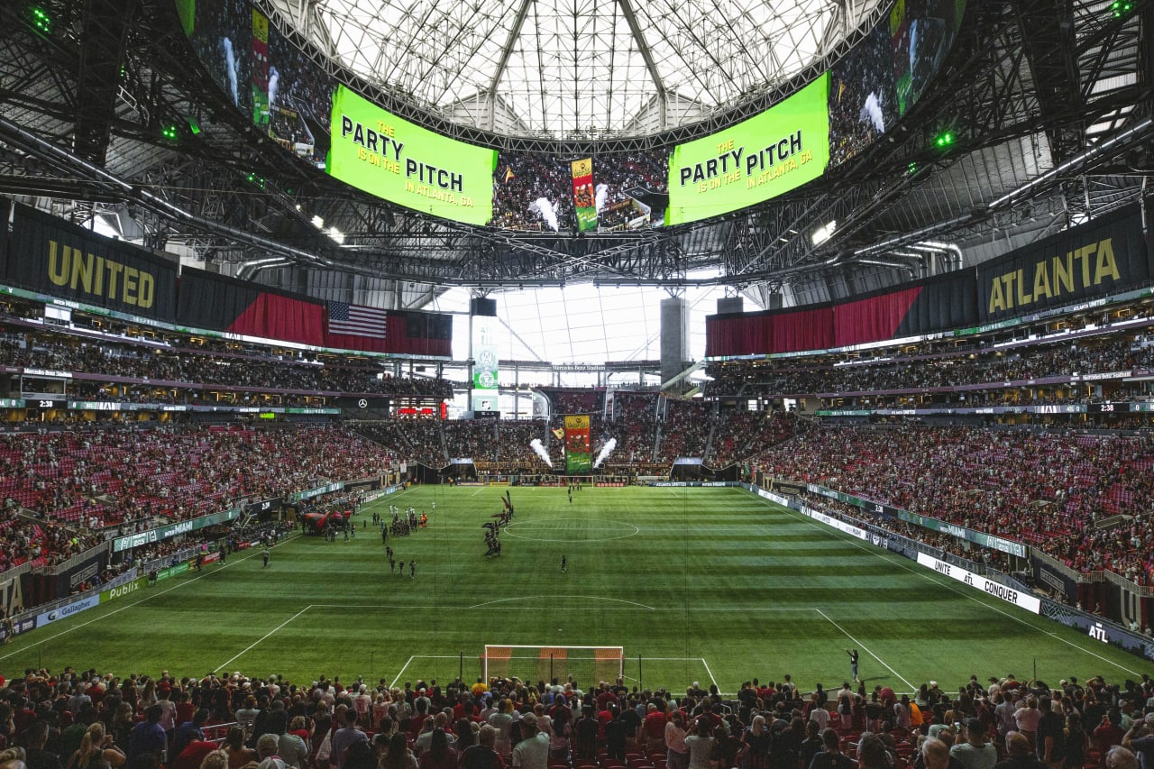 General view before the match against Inter Miami CF at Mercedes-Benz Stadium in Atlanta, Georgia, on Sunday June 19, 2022. (Photo by Karl Moore/Atlanta United)