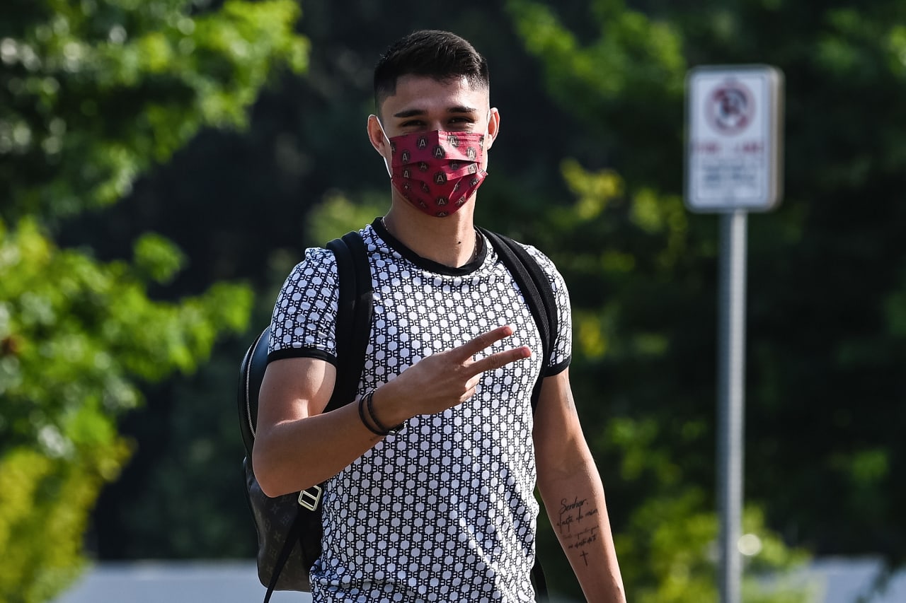Atlanta United's newest signing Luiz Araújo arrives for his first day at the Children's Healthcare of Atlanta Training Ground.
