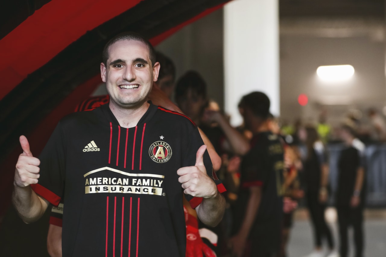 Players walk out before the Unified match against Orlando City SC at Mercedes-Benz Stadium in Atlanta, Georgia, on Sunday July 17, 2022. (Photo by AJ Reynolds/Atlanta United)