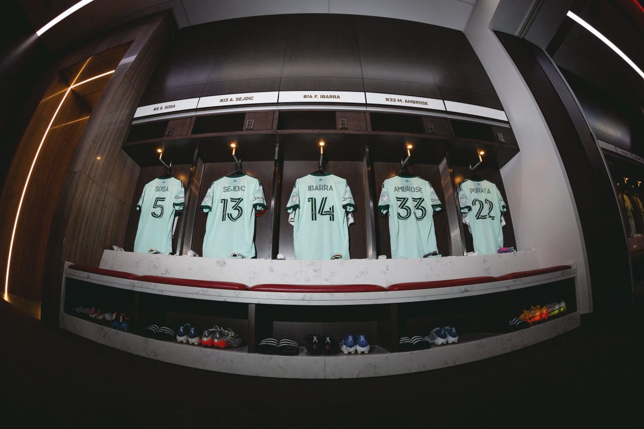 Scene setters of the locker room before the match against Real Salt Lake at Mercedes-Benz Stadium in Atlanta, Georgia, on Wednesday July 13, 2022. (Photo by Dakota Williams/Atlanta United)