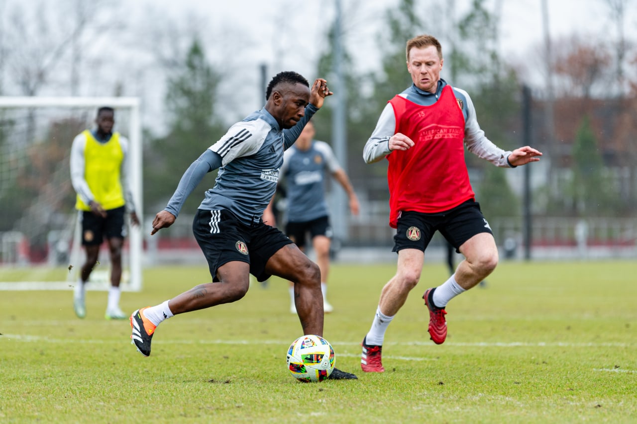 Atlanta United forward Edwin Mosquera #20 during a training session at Children’s Healthcare of Atlanta Training Ground in Marietta, Ga. on Tuesday, March 5, 2024