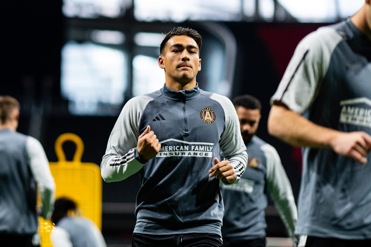Atlanta United forward Tyler Wolff #28 during the first day of training at Mercedes-Benz Stadium in Atlanta, Ga. on Monday, January 15, 2024