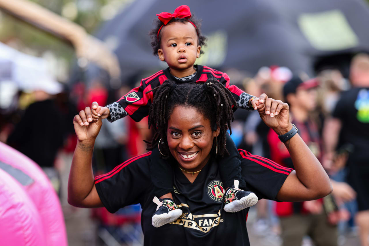 Supporters prior to the match against New England Revolution at Mercedes-Benz Stadium in Atlanta, GA on Saturday March 9, 2024