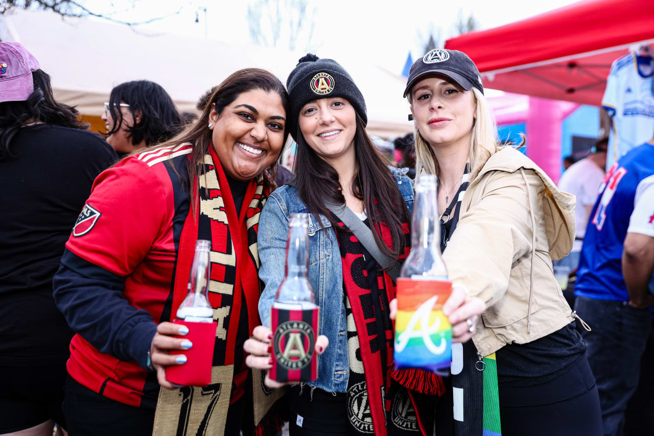 Supporters during the Supporter’s Tailgate before the match against New England Revolution at Mercedes-Benz Stadium in Atlanta, GA on Saturday March 9, 2024