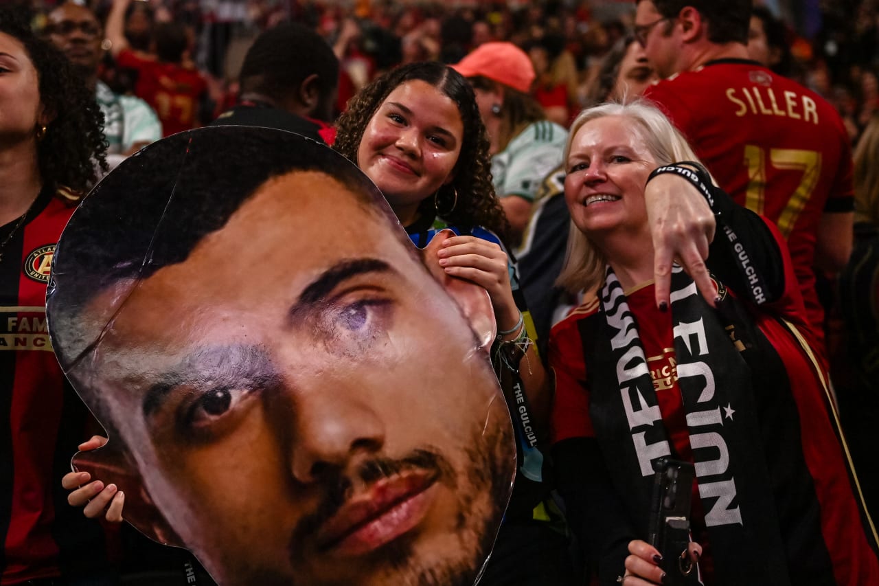 Fans prior to the match against New England Revolution at Mercedes-Benz Stadium in Atlanta, GA on Saturday March 9, 2024