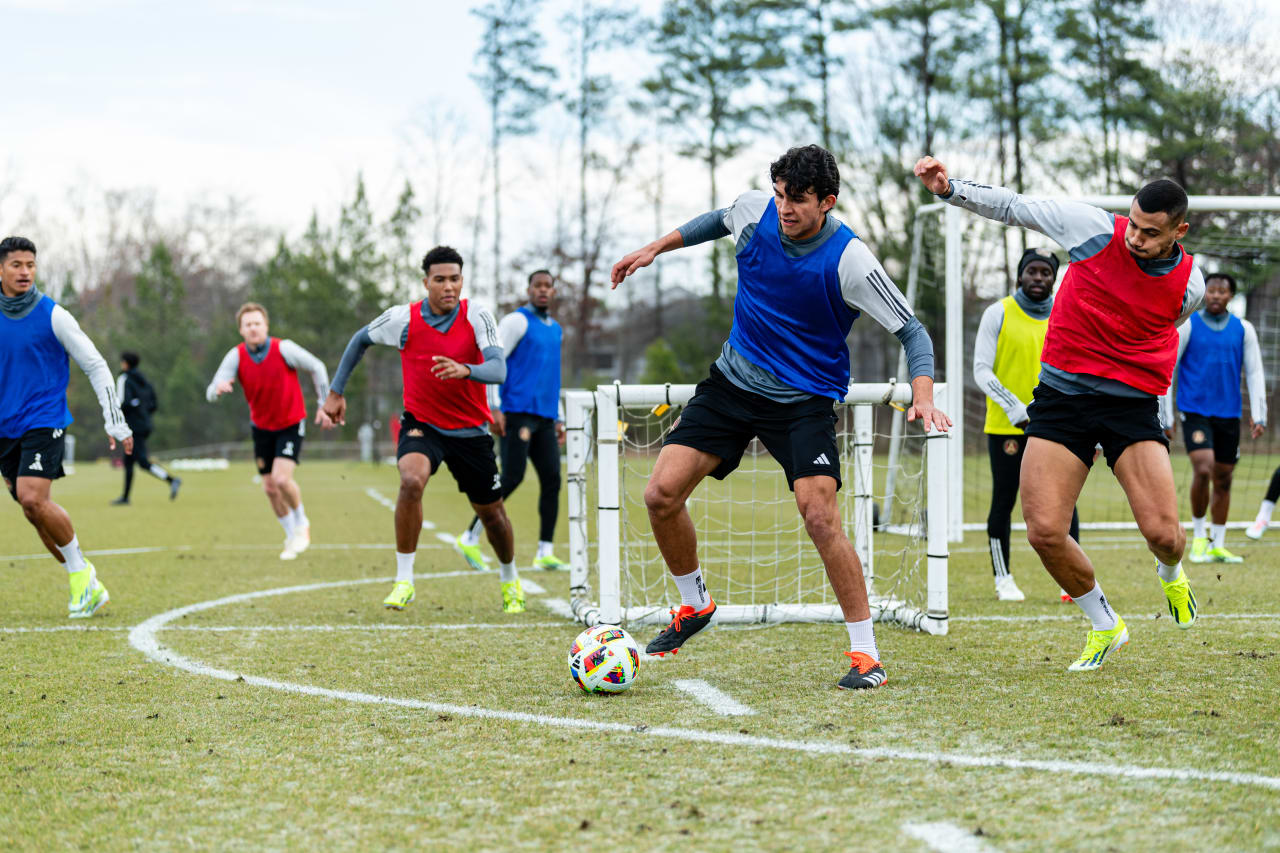 Atlanta United defender Efrain Morales #21 during a training session at Children’s Healthcare of Atlanta Training Ground in Marietta, Ga. on Tuesday, February 20, 2024