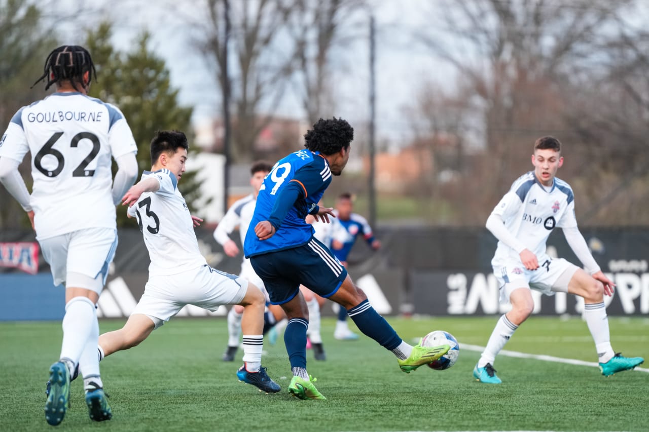 HIGHLAND HEIGHTS, KENTUCKY - MARCH 27: FC Cincinnati 2 against Toronto FC II on March 27, 2023 at Scudamore Field in Highland Heights, Kentucky.