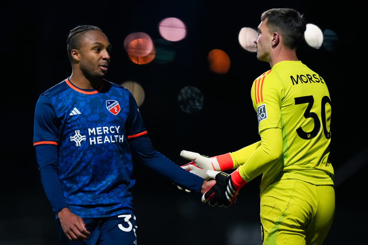 HIGHLAND HEIGHTS, KENTUCKY - MARCH 17: FC Cincinnati 2 against Chicago Fire FC II on March 17, 2024 at Scudamore Field at Northern Kentucky University in Highland Heights, Kentucky.