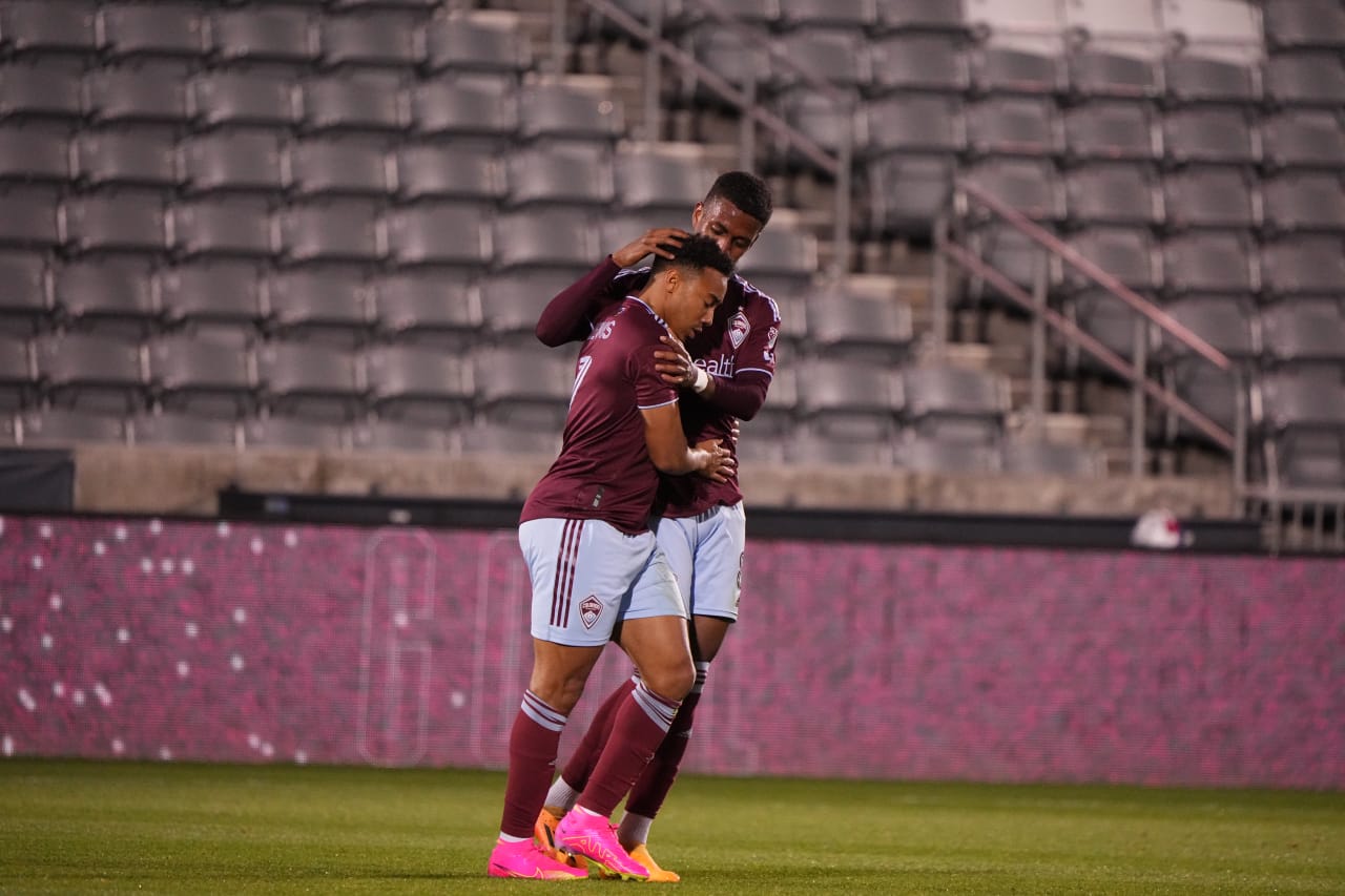 Jonathan Lewis and Max Alves combined efforts to lead the Rapids to a 3-1 victory over the Hailstorm in the third round of U.S. Open Cup play.