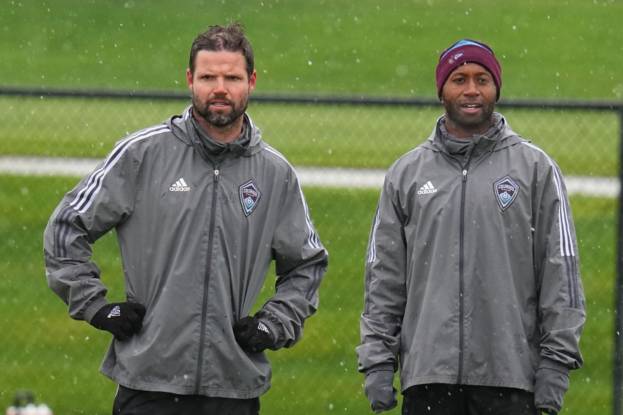 The Rapids prepared for their Sunday matchup with Seattle Sounders FC in a snowy training session on Friday. (Photos by Garrett Ellwood)