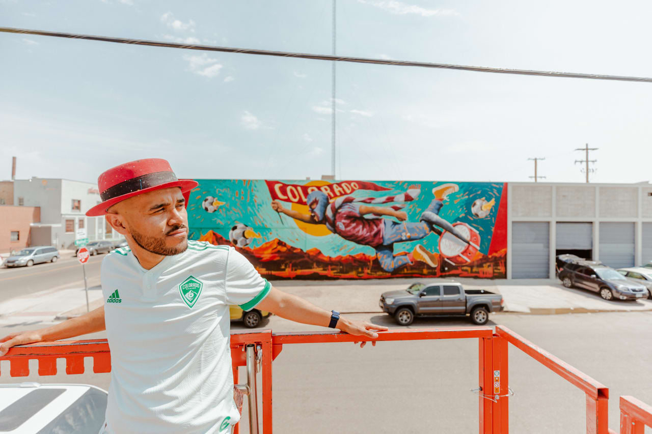 Found on 29th and Walnut in RiNo, Armando Silva's newest mural in collaboration with the Colorado Rapids is inspired by the euphoria soccer gives its fans. (Photos by Connor Pickett)