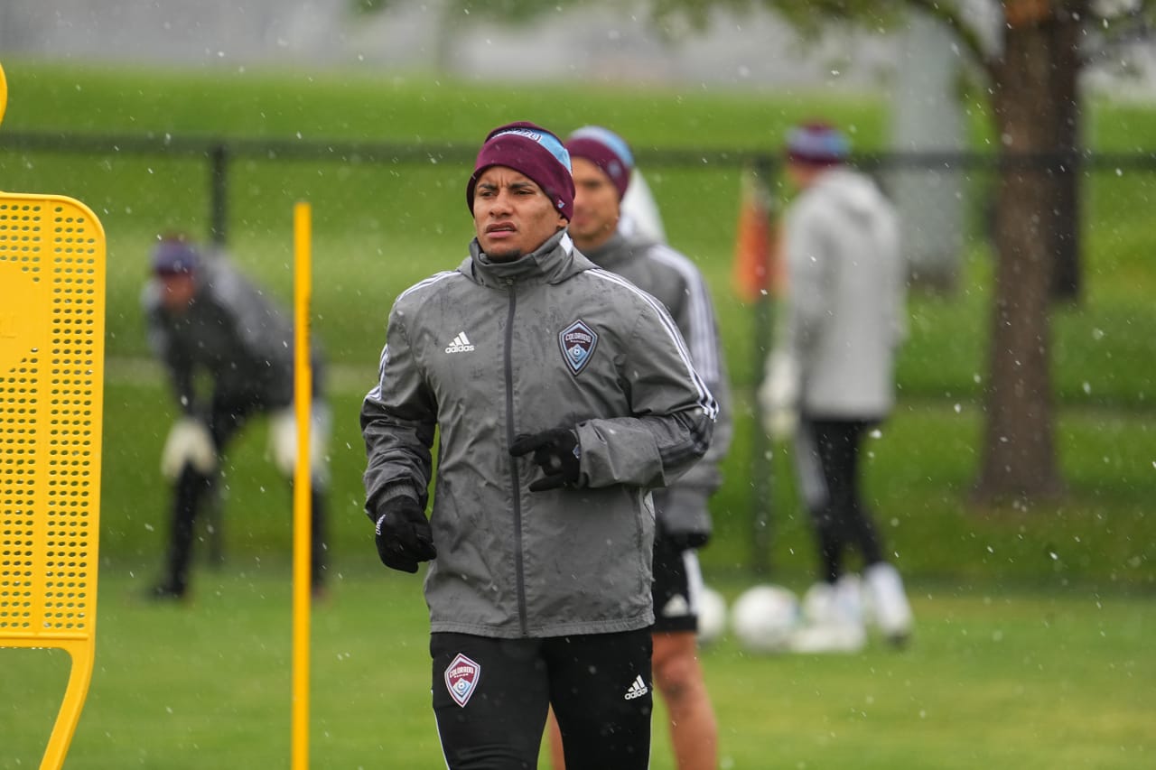 The Rapids prepared for their Sunday matchup with Seattle Sounders FC in a snowy training session on Friday. (Photos by Garrett Ellwood)