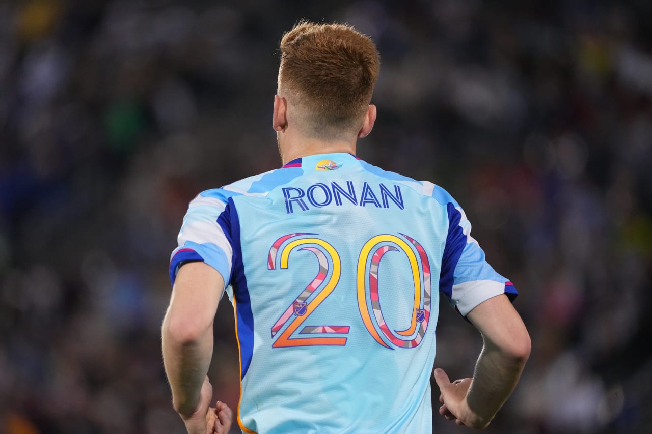 Connor Ronan wears the Rapids' New Day kit during the club's Mental Health Awareness Night (Photo by Garrett Ellwood)