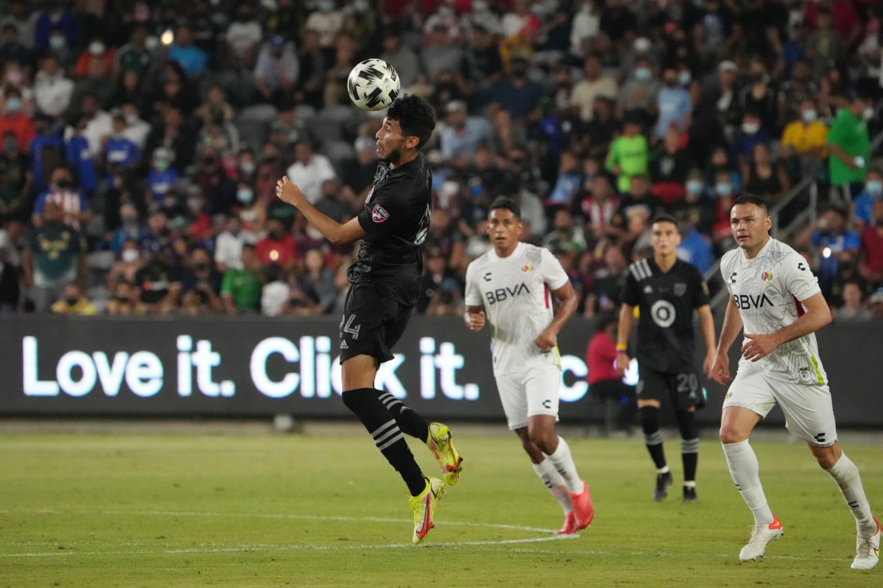 Aug 25, 2021; Los Angeles, CA, USA; MLS All-Stars forward Ricardo Pepi (24) heads the ball in the second half of the 2021 MLS All-Star Game at Banc of California Stadium. Mandatory Credit: Kirby Lee-USA TODAY Sports