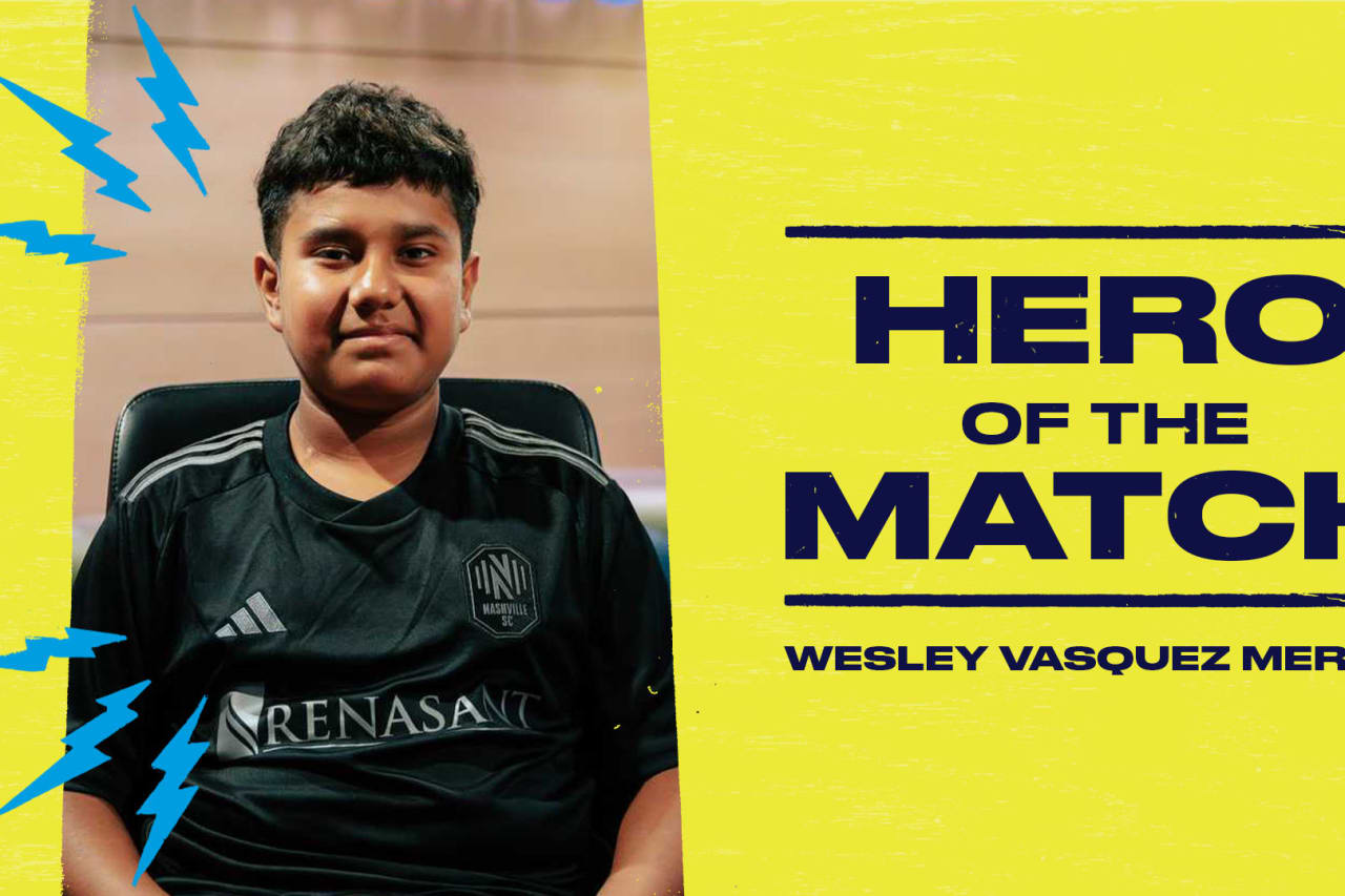 Wesley Vasquez Merida is a Kick Childhood Cancer Ambassador who loves Nashville SC and is currently in treatment at Monroe Carell Jr. Children’s Hospital. Wesley helped design the 2023 commemorative KCC scarf and patch which will be sold throughout September with proceeds benefitting the Monroe Carell Jr. Children’s Hospital.