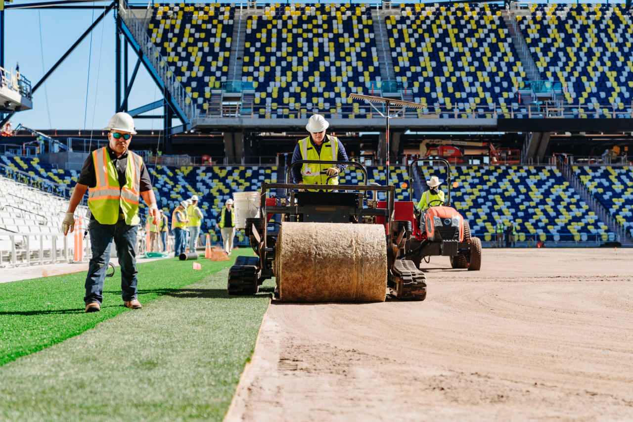 Grass Installation Begins at the Nashville SC Stadium