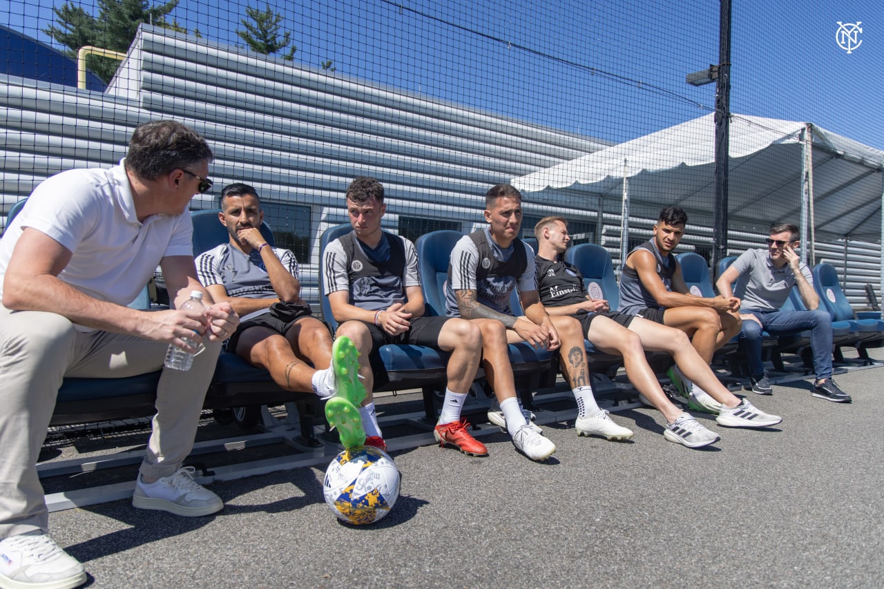 New York City Football Club train ahead of their match against Vancouver Whitecaps FC