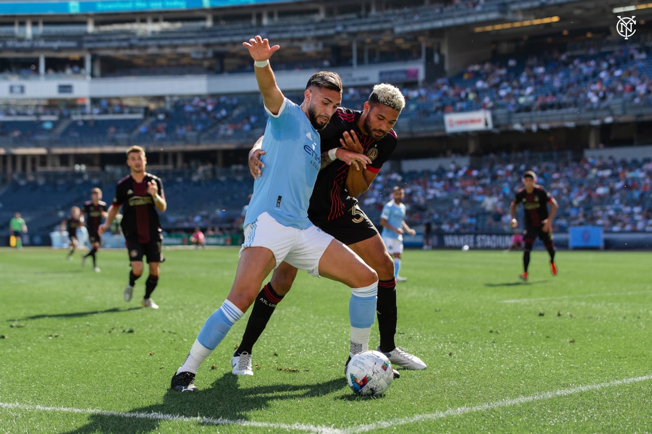 New York City Football Club and Atlanta United shared the points in The Bronx in a 2-2 draw that saw Taty Castellanos net his 50th MLS goal. (Photo by Katie Cahalin/NYCFC)