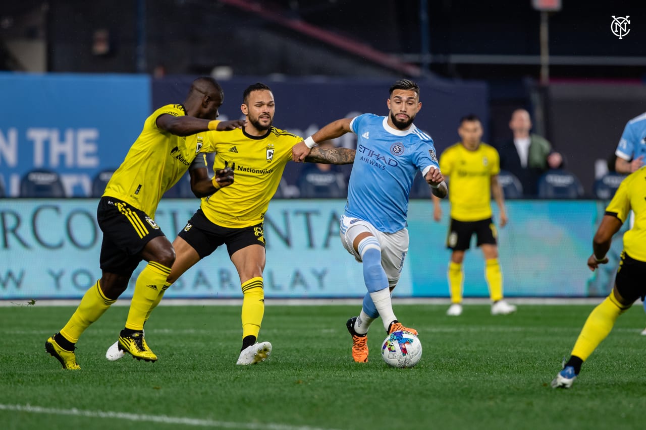 New York City Football Club picked up a huge three points in the Boogie Down Bronx against Columbus Crew. (Photo by Katie Cahalin/NYCFC)