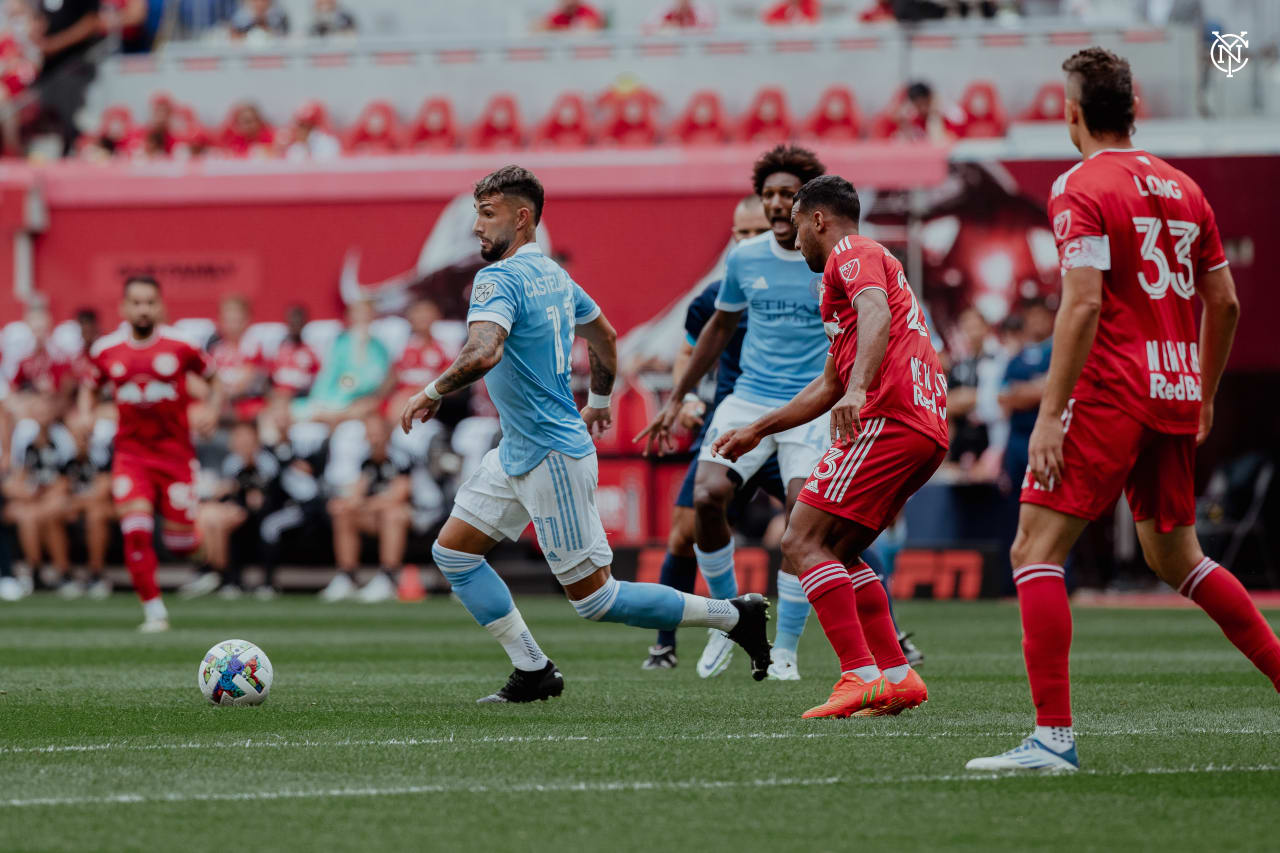 New York City Football Club earned all three points in Sunday’s Hudson River Derby with Taty Castellanos breaking the deadlock in the 69th minute. (Photo by Katie Cahalin/NYCFC)