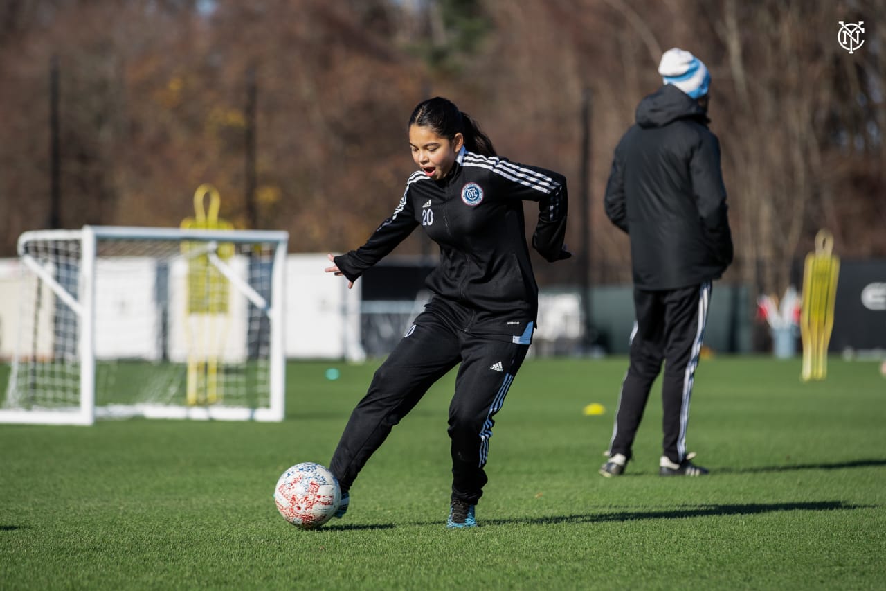 NYCFC’s Girls Development Team trains at the First Team facility in Orangeburg, NY.