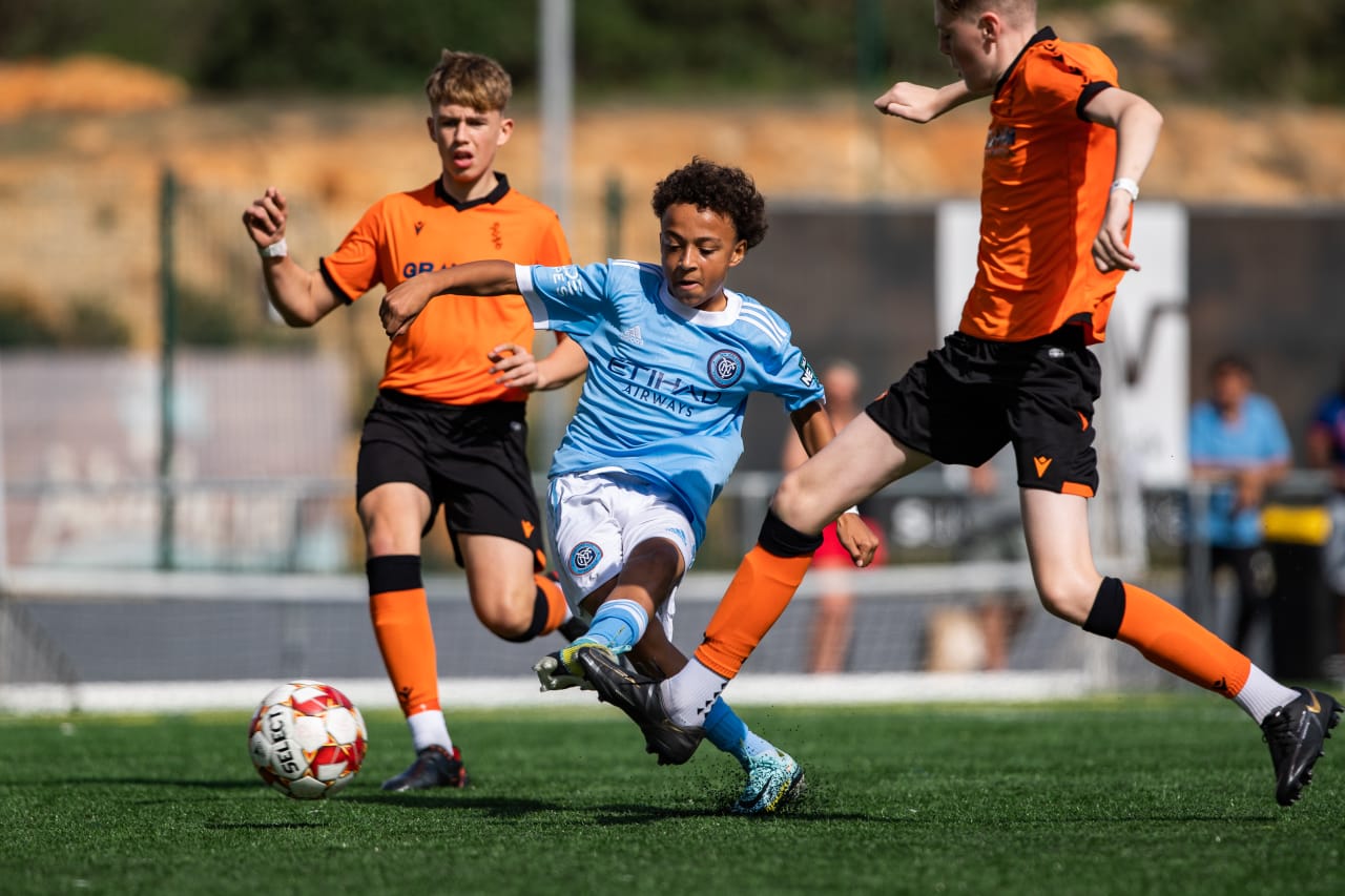 NYCFC’s U14 team traveled to Portugal earlier this week to compete in the Portimão International Cup, opening up tournament play on Friday against Juventus, Portimonense, and Dundee United.