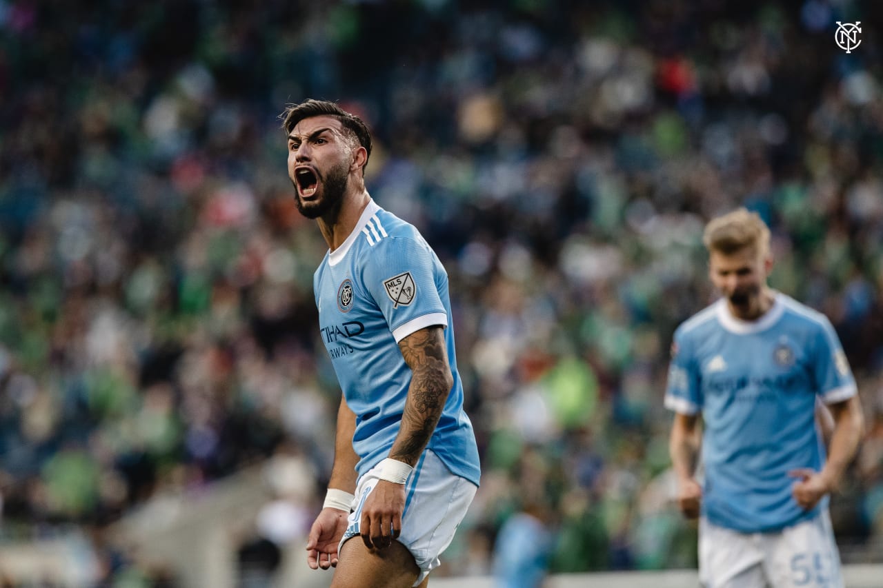 New York City Football Club kicked off the first of two legs in their Concacaf Champions League semifinal meeting with Seattle Sounders.