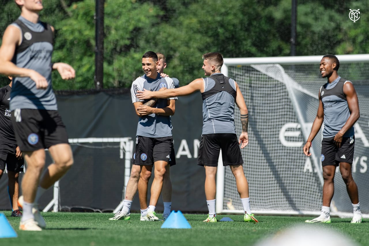 New York City Football Club train ahead of their match against Vancouver Whitecaps FC