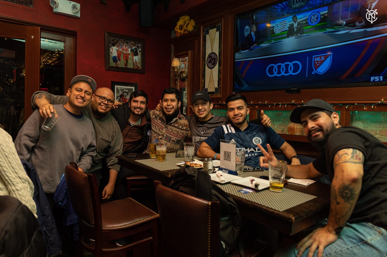 NYCFC fans gather at Carragher's and Berry's NYC to watch the Boys in Blue play New England and Philadelphia in the 2021 MLS Playoffs