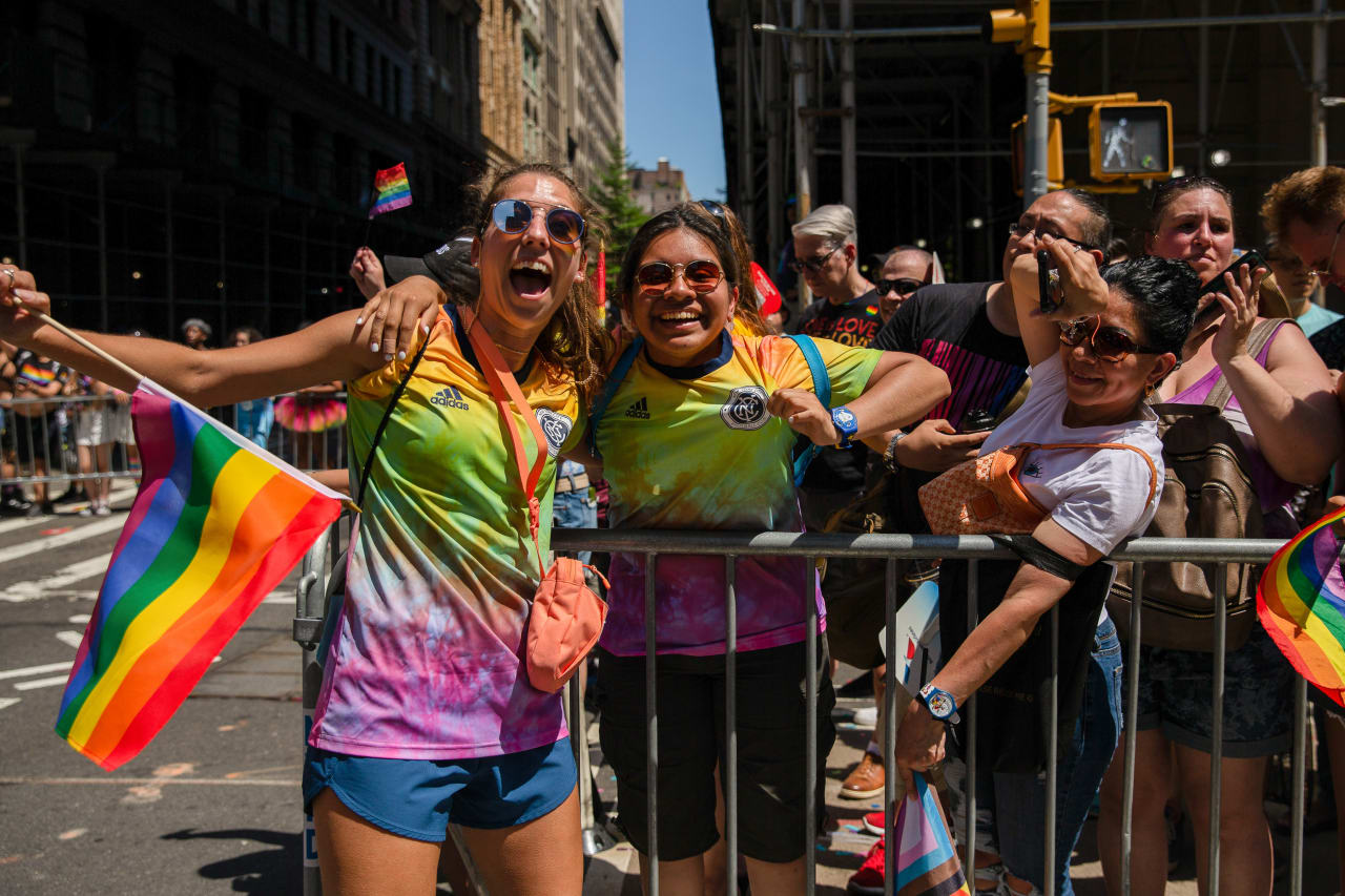 NYCFC Front Office & Supporters participate in Sunday’s NYC Pride March (Photo by Kwame King/NYCFC)