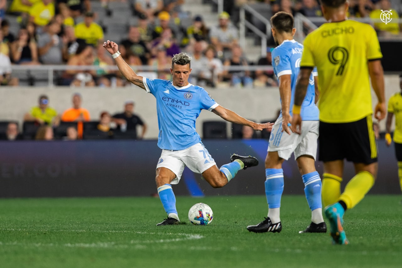 The Boys in Blue fell 3-2 to Columbus Crew at Lower.com Field. (Photo by Katie Cahalin/NYCFC)