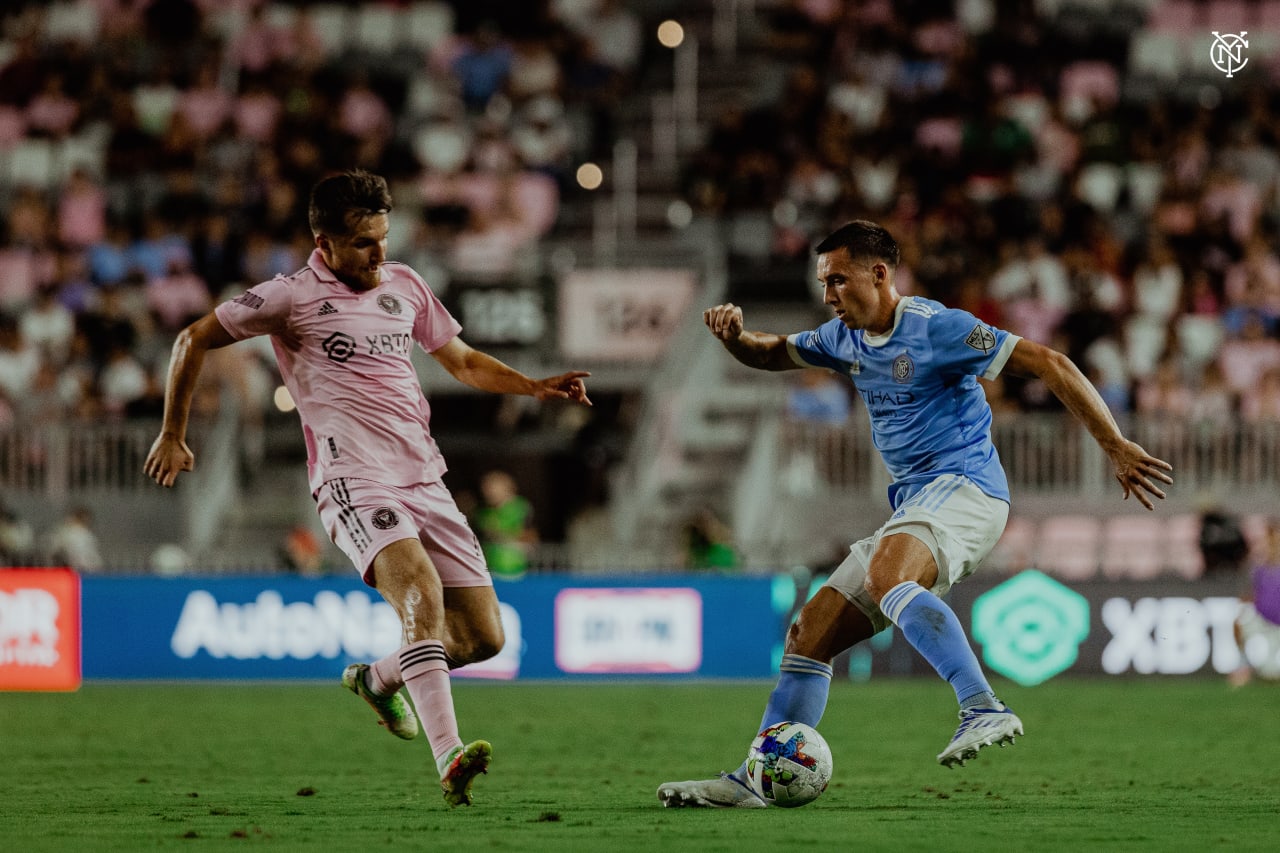 New York City Football Club suffered a disappointing 3-2 defeat on the road to Inter Miami CF on Saturday night. (Photo by Tommie Battle/NYCFC)