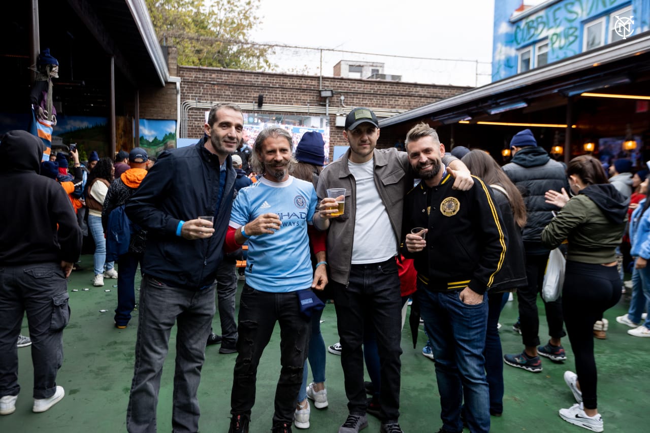 NYCFC supporters watched their Boys In Blue defeat CF Montréal 3-0 at Cobblestones Pub & Biergarten in Queens