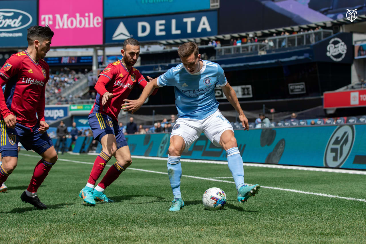 Taty Castellanos made NYCFC history as the Boys in Blue produced a 6-0 victory against Real Salt Lake at Yankee Stadium.