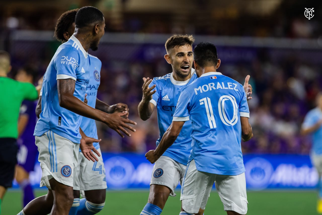 New York City Football Club suffered a stoppage-time defeat on the road in Orlando on Sunday. (Photo by Katie Cahalin/NYCFC)
