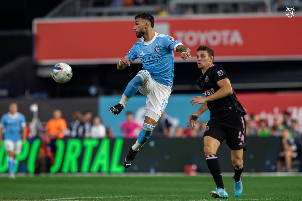 Maxi Moralez and Héber find the back of the net as the Boys in Blue extend their unbeaten run to six games. (Photo by Katie Cahalin/NYCFC)