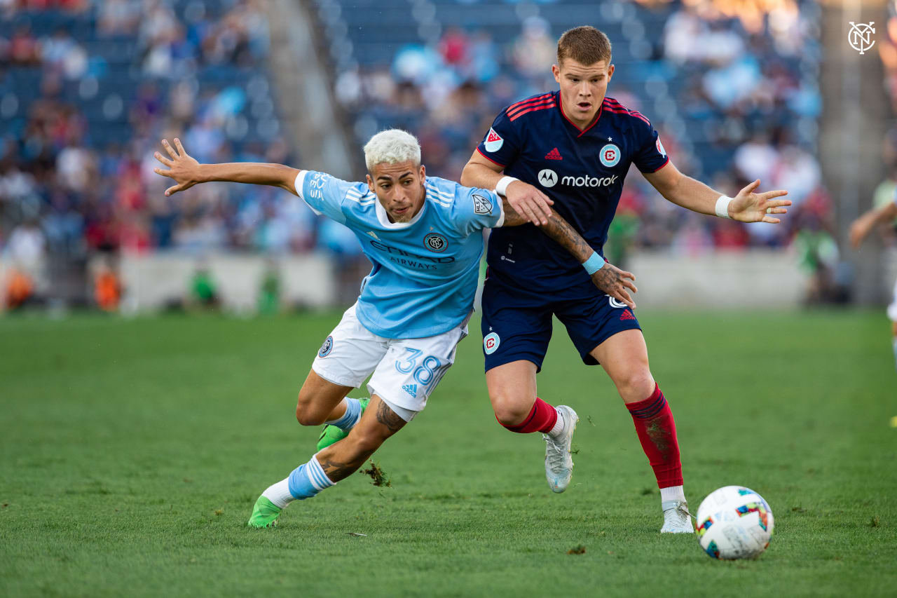 New York City Football Club recorded an impressive 2-0 road win on Sunday against Chicago Fire FC. (Photo by Katie Cahalin/NYCFC)