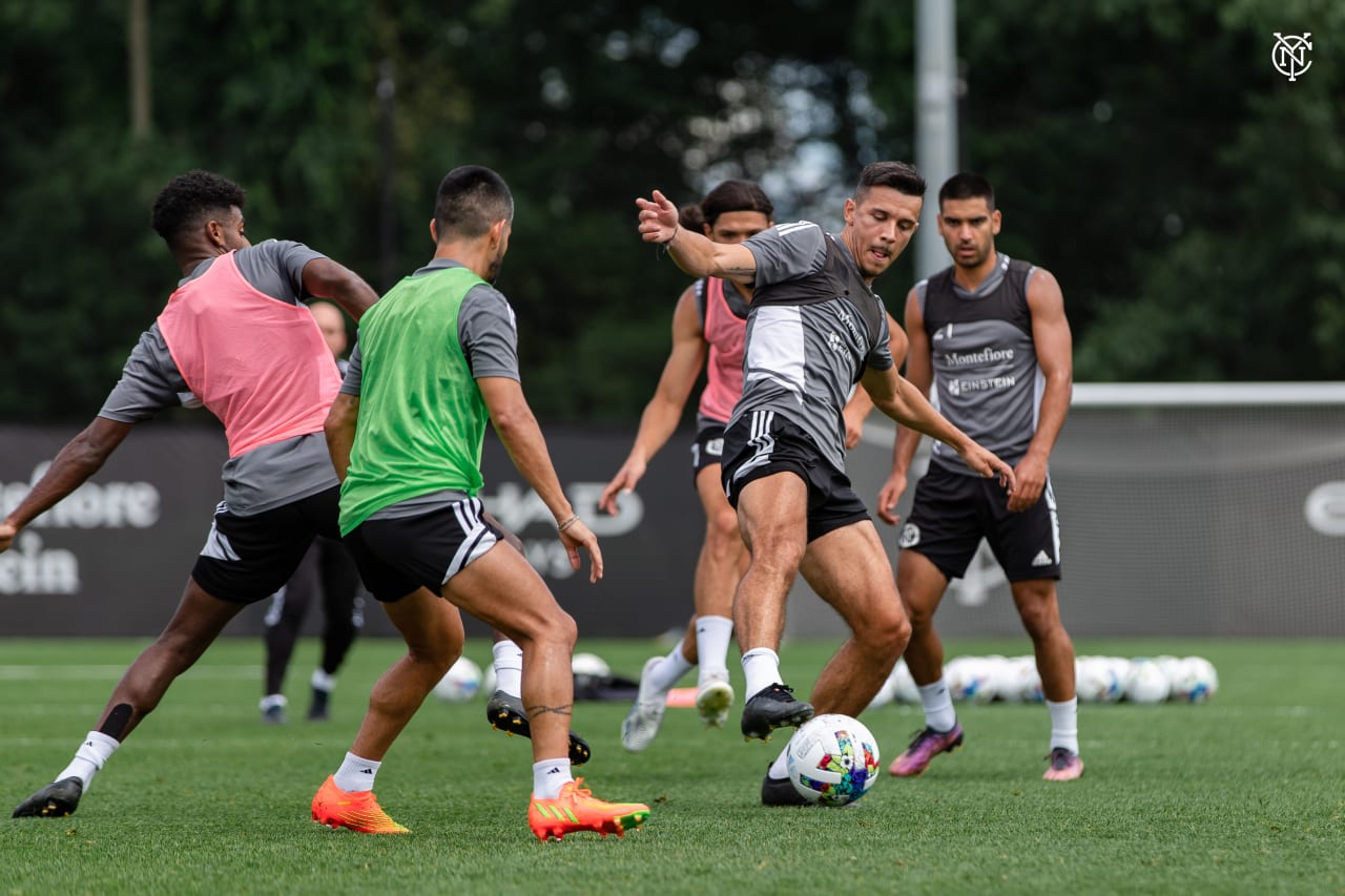 New York City Football Club trains ahead of  Saturday’s match against New England. (Photo by Katie Cahalin/NYCFC)