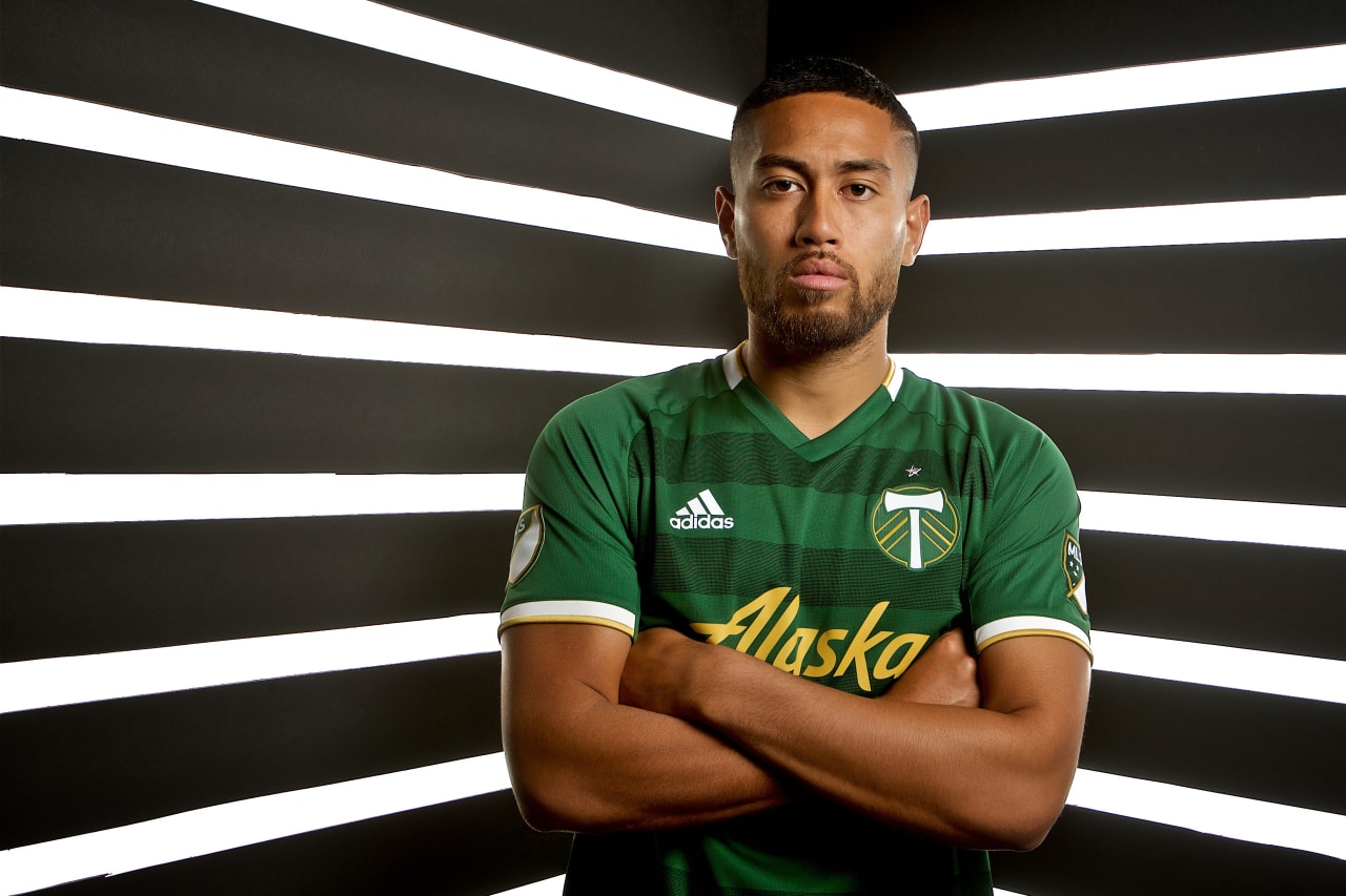 February 14, 2019: Bill Tuiloma poses for Timbers media day