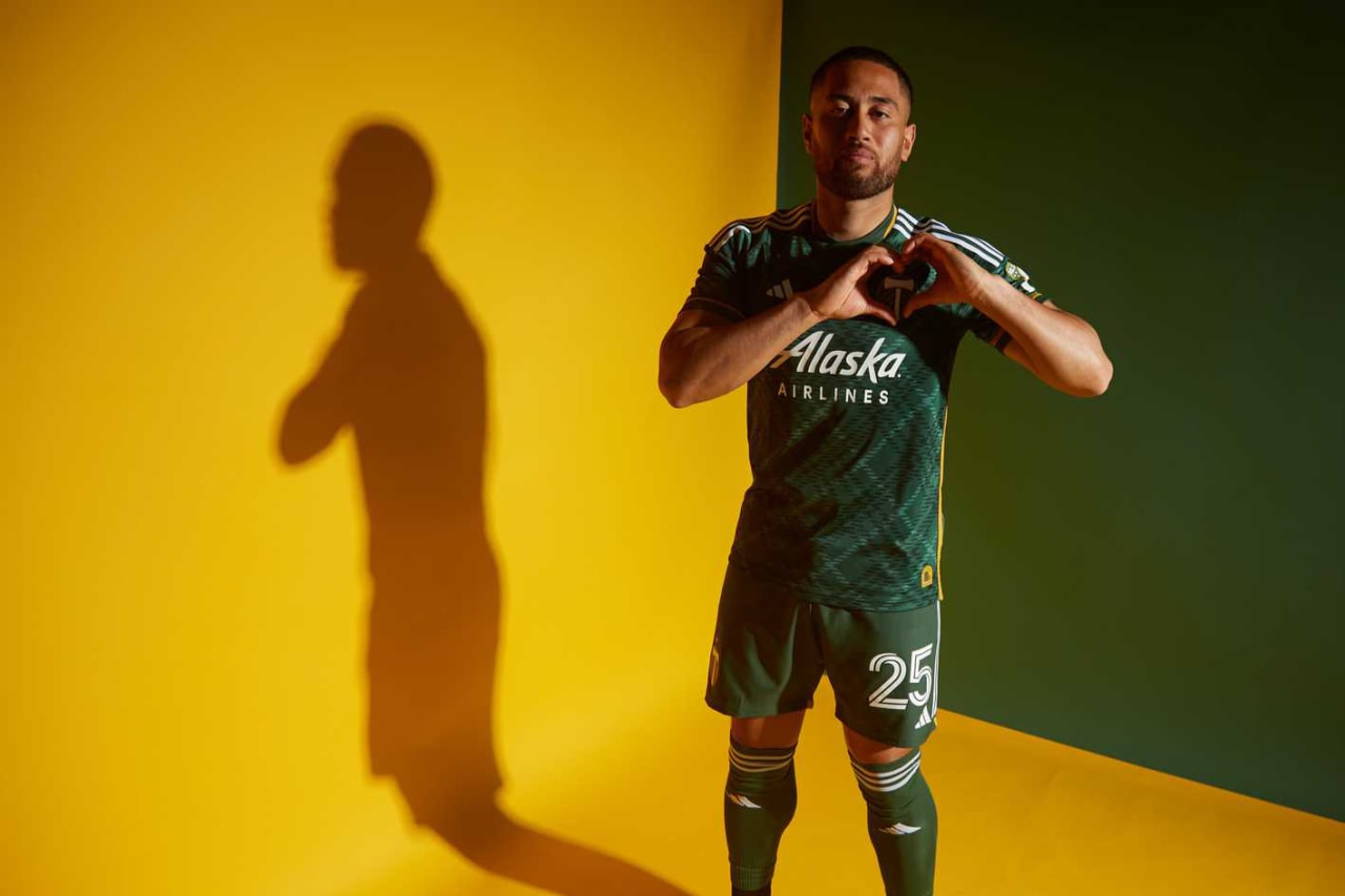 January 2023: Bill Tuiloma in the 2023 Portland Plaid jersey for Timbers media day