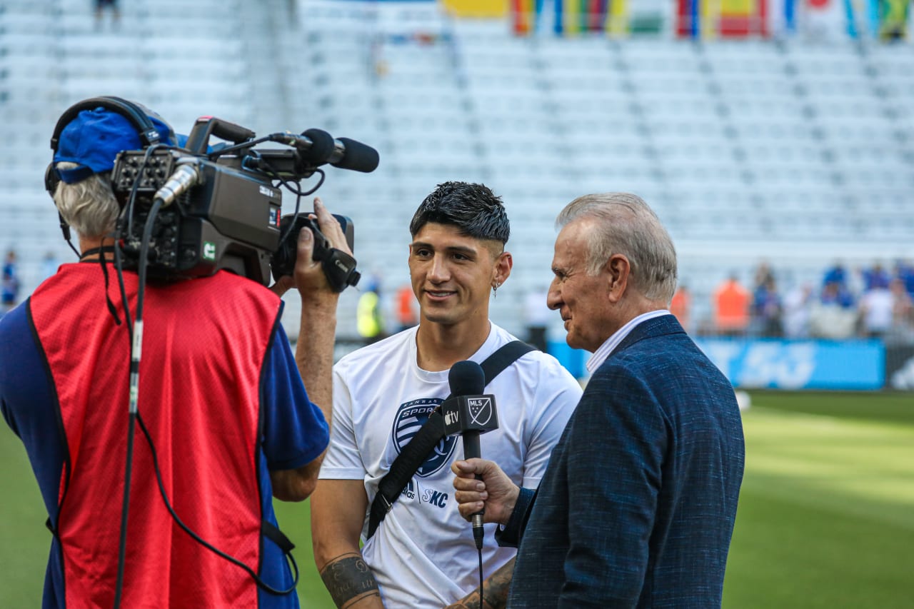 Alan Pulido speaks with media ahead of the Jul. 23 Leagues Cup match.