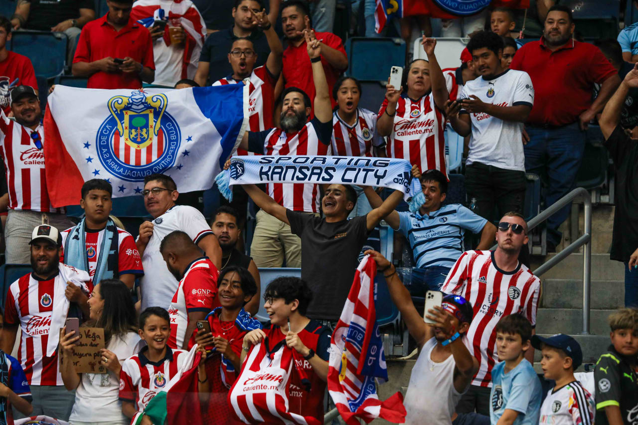 Sporting KC supporter among Chivas fans on Jul. 31.