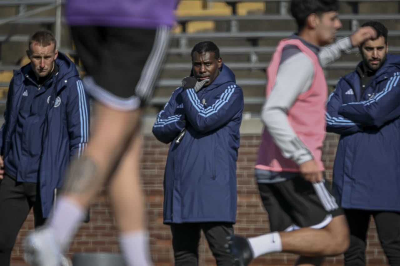 Chattanooga FC Head Coach and Sporting Director Rod Underwood during a training session at Finley Stadium in Chattanooga, Tenn. on Thursday, February 1, 2024