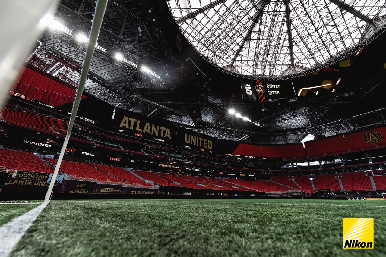 Scene setter of the stadium before the match against Inter Miami CF at Mercedes-Benz Stadium in Atlanta, Georgia, on Wednesday October 27, 2021. (Photo by Mitchell Martin/Atlanta United)