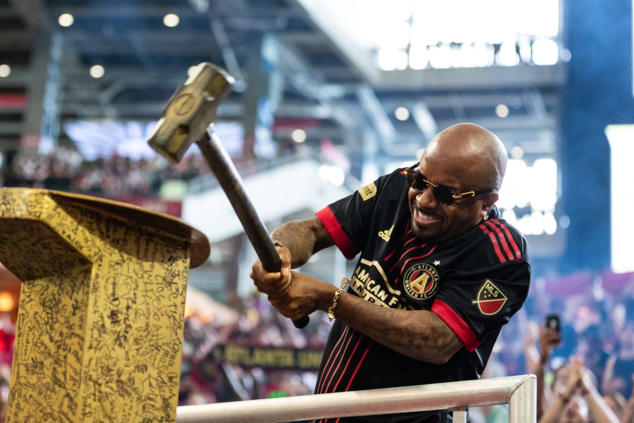 Legendary hip-hop producer Jermaine Dupri, who was behind hits like Mariah Carey's "We Belong Together", for which he won a Grammy Award, and "Welcome to Atlanta" hit the Golden Spike on Saturday, July 9 for the match vs Austin FC.