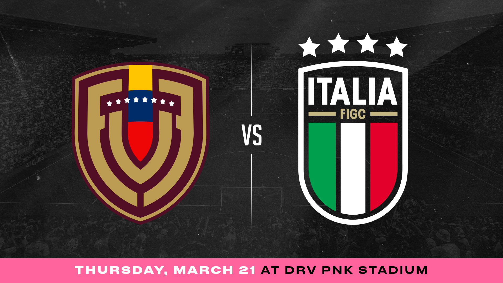 Venezuela e Italia llegarán al estadio DRV PNK el 21 de marzo para el amistoso internacional